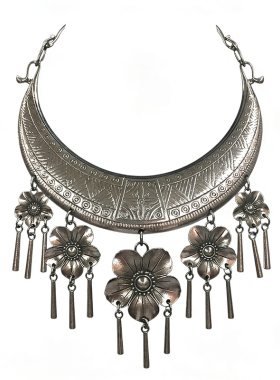 民族风苗银复古吊坠项圈服装饰品
