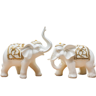 轻奢招财大象摆件创意家居客厅酒柜玄关装饰开业乔迁结婚礼物对象