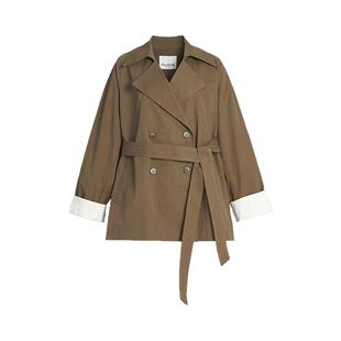 【筑感美学】Marisfrolg玛丝菲尔2025秋新款设计感短款风衣式外套