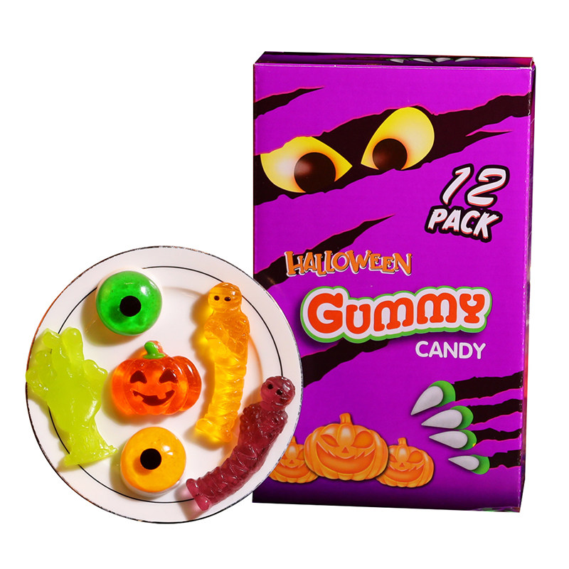 万圣节软件糖眼球南瓜骷髅人断掌QQ糖水果糖礼盒装外贸halloween