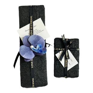 黑色大尺寸礼物包装纸高级石纹纸礼物烟包装纸节日纪念日送男友