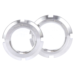 304不锈钢圆螺母GB812开槽细牙反牙锁紧螺帽M10-M200止退四槽并帽