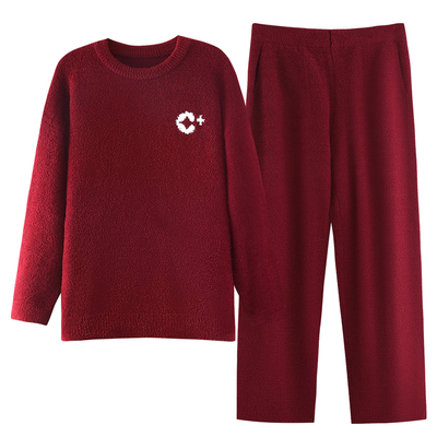 猫人优品情侣睡衣半边绒冬季长袖