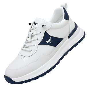 红蜻蜓男鞋2026新款潮流百搭休闲运动鞋男士真皮透气轻便软底皮鞋