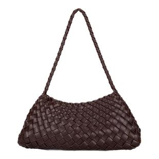 【沈梦辰同款】BAGCO手工编织月牙包单肩女包编织腋下包通勤包