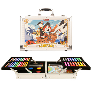 mobee儿童画笔套装礼盒绘画全套工具画笔水彩笔蜡笔幼儿园小学生专用男孩女孩生日开学礼物绘海奇航艺术礼盒