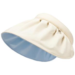 木村耀司遮阳帽女可折叠发箍式大帽檐防紫外线贝壳空顶太阳防晒帽