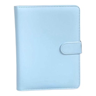 简约纯色PU卡册蓝色ins四宫格A5小红书同款高颜值学生小卡收纳册