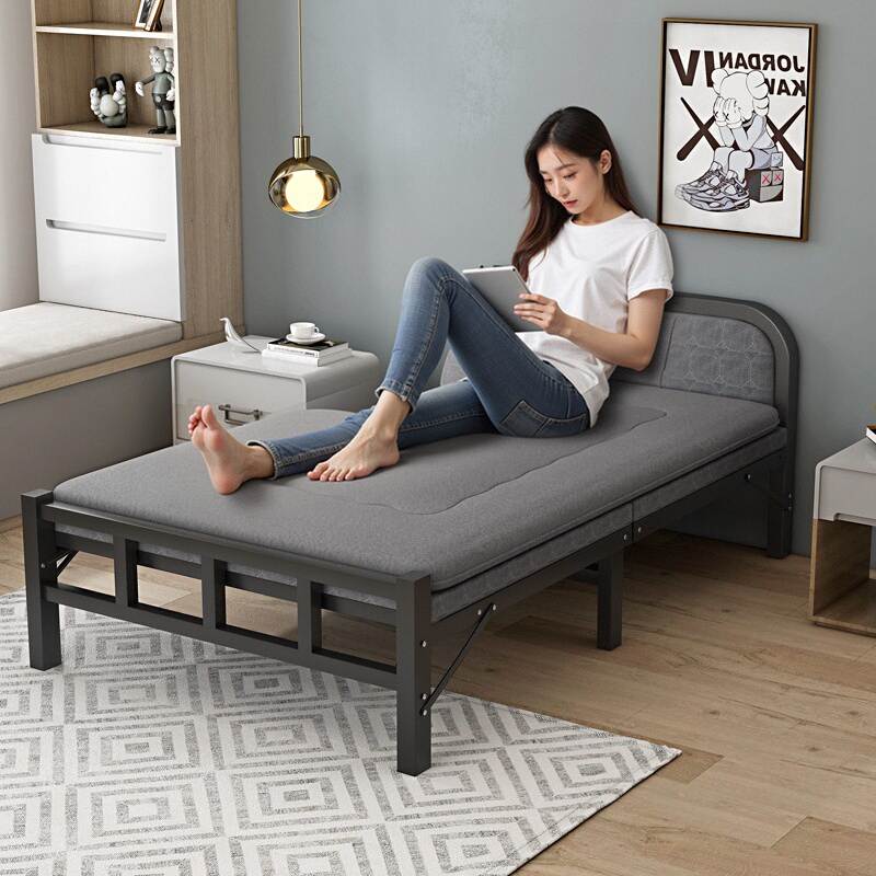 折叠床单人床家用简易1米2加床成人宿舍租房双人硬板铁床午休小床