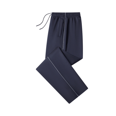 加绒加厚藏青色一道杠校裤运动裤