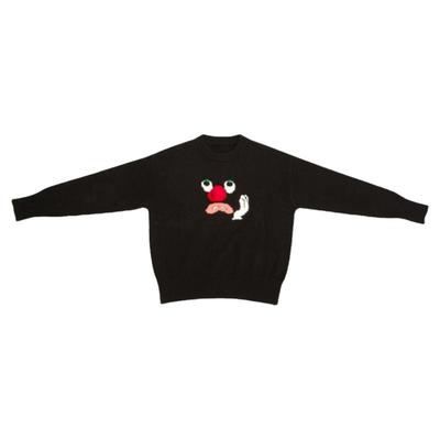 黑人问号装饰秋冬保暖毛衣