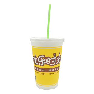 一次性豆浆杯子带盖加厚早餐店带吸管带打包袋纸杯粥杯家用商用