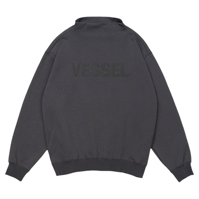 xVESSEL半高领极简主义炭灰色上衣休闲百搭男女同款卫衣