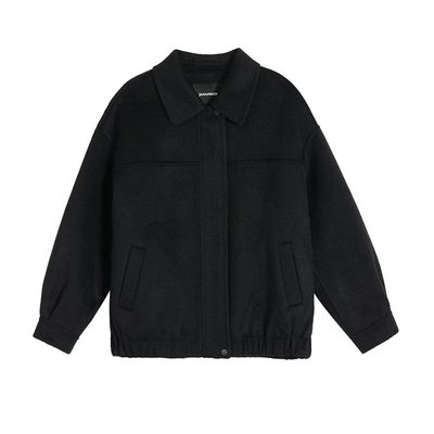 翻领双面呢尼子夹克外套