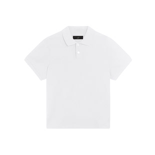 dunhill登喜路男米白色棉质真丝珠地布短袖 Polo 衫春夏