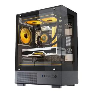 九尾狐T16海景房机箱diy组装电脑机箱台式机ATX大板侧透MATX外壳