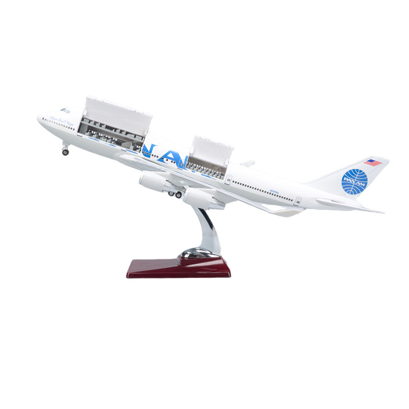 可开舱盖泛美航空747飞机模型