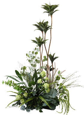 野花小型绿植造景角落花堆