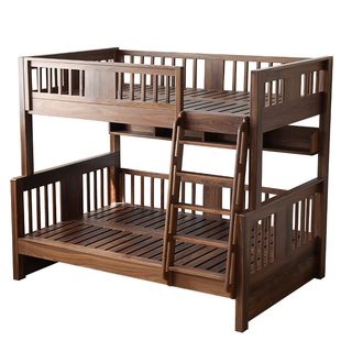 实木上下床双层床错位型成人新中式1米8交错式高低铺小户型儿童床