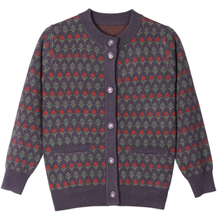 中老年人秋装女开衫60岁70妈妈毛衣加厚老太太羊毛外套奶奶上衣服