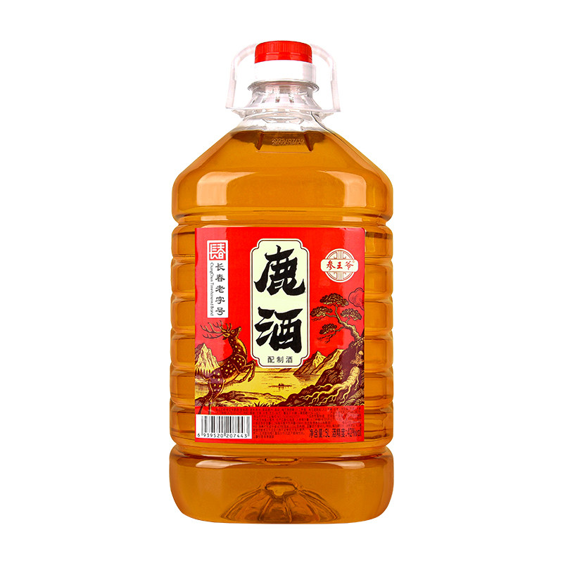 东北鹿酒52度人参枸杞鹿鞭鹿尾酒42度大桶5L