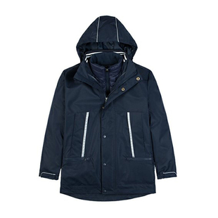 伊顿纪德男女童校服冬装棉服保暖外套儿童新款棉连帽脱卸式17X016