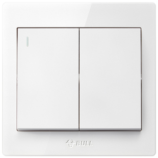 公牛86型暗装二开多控中途开关2位两开多控三控双开2开面板双联