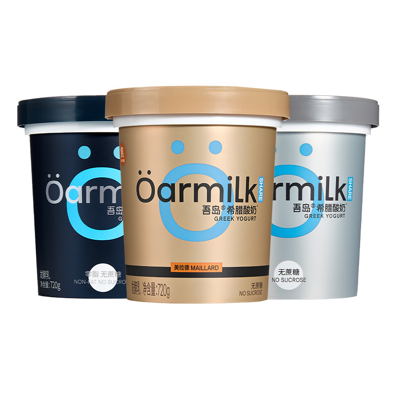 【关晓彤推荐】Oarmilk吾岛希腊酸奶0脂无蔗糖低温酸奶720g*2桶