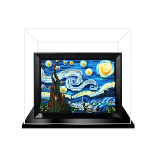 适用乐高21333梵高星月夜星空油画积木防尘手办透明亚克力展示盒