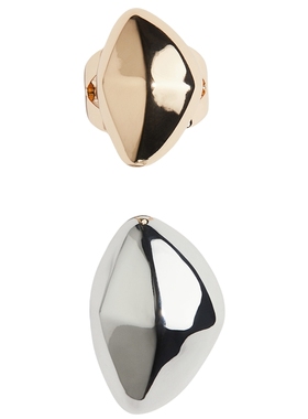 HM2025冬季新款女士2枚装不对称戒指1281491