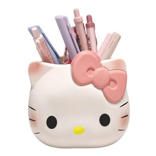 KT猫笔筒可爱猫咪笔桶少女心化妆笔收纳盒桌面摆件小猫文具收纳筒