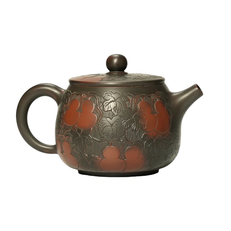 向今向古钦州坭兴陶非紫陶茶壶大口汉瓦石瓢壶紫砂陶茶具手工单纯