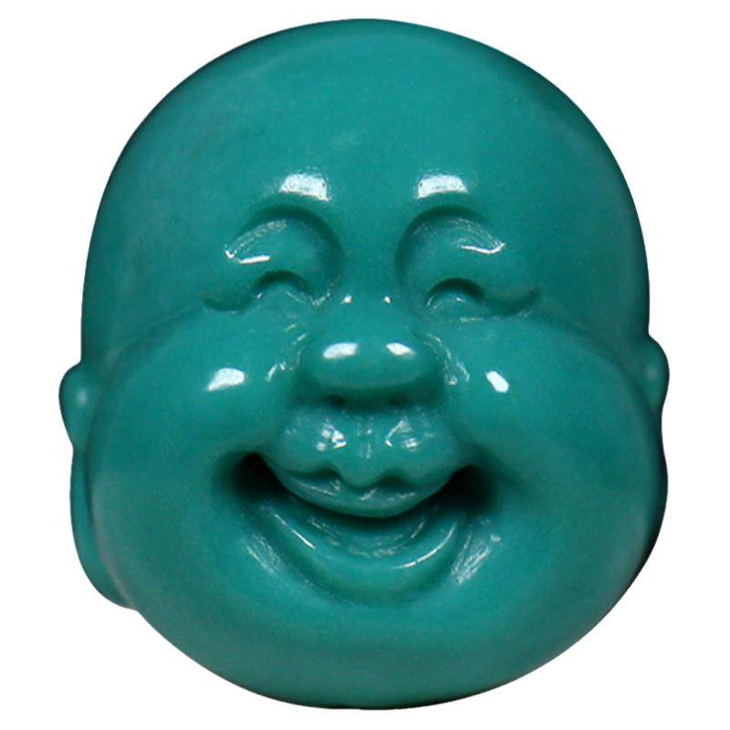 弥勒佛天然雕刻件绿松石原矿顶珠