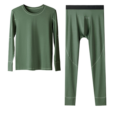 蕉点男款简约棉莫无痕保暖套装