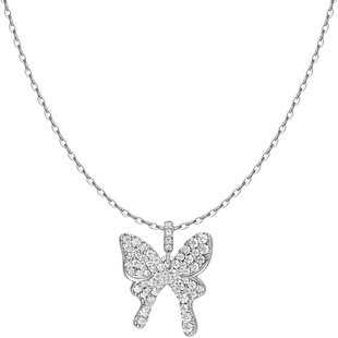 HEFANG何方珠宝闪闪蝴蝶锁骨链轻奢项链高级情人节礼物