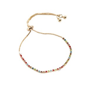 轻奢小众爆款彩色锆石手链女高级设计感抽拉式手饰品网红同款手串