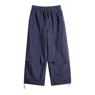 马登工装美式复古水洗多口袋工装伐木裤纯棉阔腿束脚休闲裤子男春