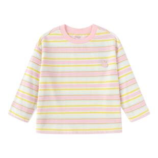 巴拉巴拉女童长袖t恤宝宝纯棉衣服儿童条纹上衣2026春装新款童装
