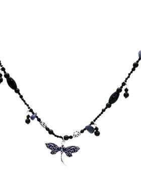 蜻蜓串珠项链女轻奢小众设计感民