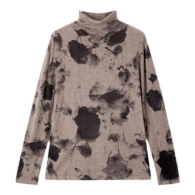 水溶羊毛打底衫女2025秋冬新款超细方块半高领长袖针织衫妈妈上衣