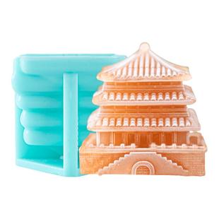 建筑冰块模具定制硅胶商用家用可爱创意古大号黄鹤楼造型磨具调酒