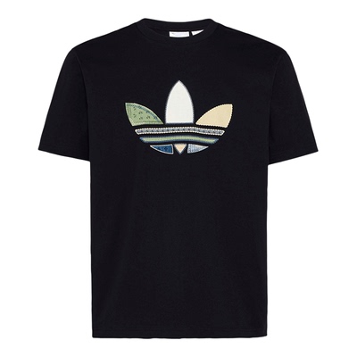 Adidas/阿迪达斯正品三叶草男士松弛感宽松经典日常印花T恤KW5671