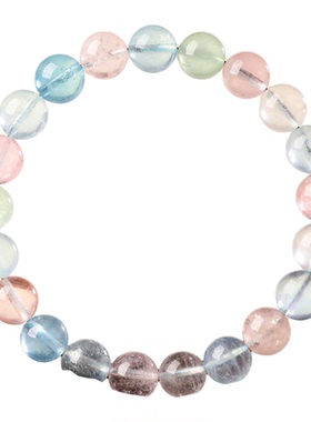 福妞天然摩根石玉髓散珠手工串珠手链手串配件彩色粉水晶珠子