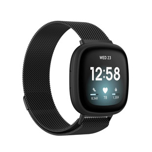 适用fitbit versa432金属磁吸手表带sense不锈钢Lite米兰透气腕带