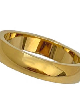 高版本！泥鳅背戒指古法传承素圈高级亮面金色戒指高级感情侣对戒