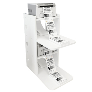 桌面小型快递单打印机架子办公室放条码热敏纸置物架双层收纳支架