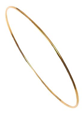 三生三世经典百搭手工18K金手镯女小众设计简约极细黄金镯子手环