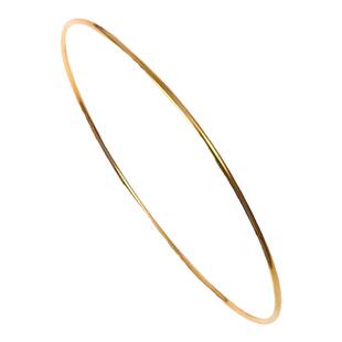 三生三世经典百搭手工18K金手镯女小众设计简约极细黄金镯子手环