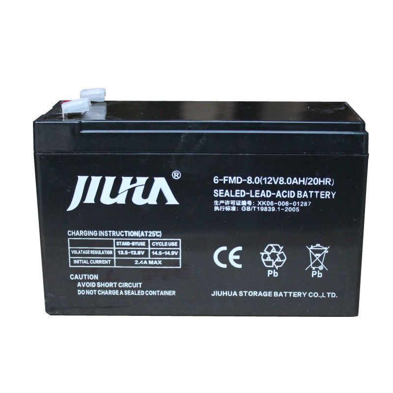 JIUHUA九华蓄电池6-FMD-8 12V8AH UPS EPS应急设备电动喷雾器电瓶