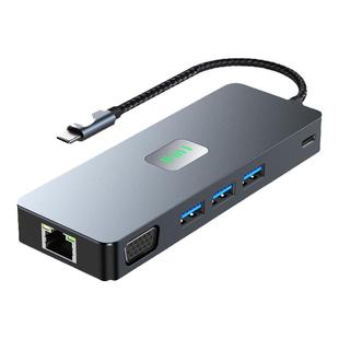高多11口拓展坞typec千兆网卡MST多屏异显DP适用于苹果华为电脑扩展坞PD100W充电USB3.2读卡VGA